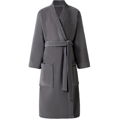 Peignoir 100% coton éponge gris foncé