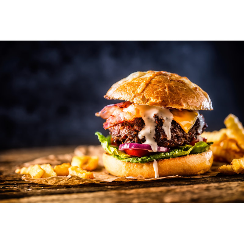 Beef Burger 1 Piece Wrapped Canvas Wall Art, 81cm H x 122cm W x 3.8cm D