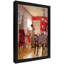 Art moderne encadré noir moderne, femme assise à la table, peinture murale avec cadre en bois noir durable pour la décoration intérieure-434681913
