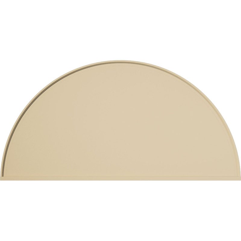 Demi-rond signature fronton en uréthane, brun clair apprêté, 66 po x 33 po x 2 po, Aucune, Lisse