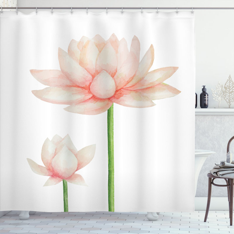 Shower Curtain with Hooks Included, 70" H x 69" W