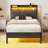 Modern Upholstered Platform Bed with Storage, Headboard, USB Charging Station & LED Lights-1449381661-1449381663-1464360063