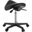 Tabouret de selle avec roulettes, capacité de poids de 400 lb, chaise de selle pivotante en cuir de polyuréthane épaissie réglable en hauteur pour salon, spa, tatoo, clinique, noir