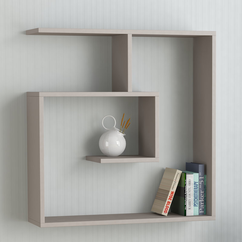 3 Piece Floating Shelf, Light Mocha