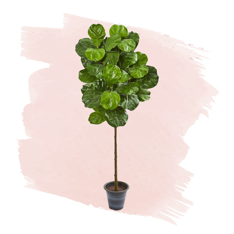 Figuier à feuilles artificielle en pot, H 60 po x l 19 po x P 19 po