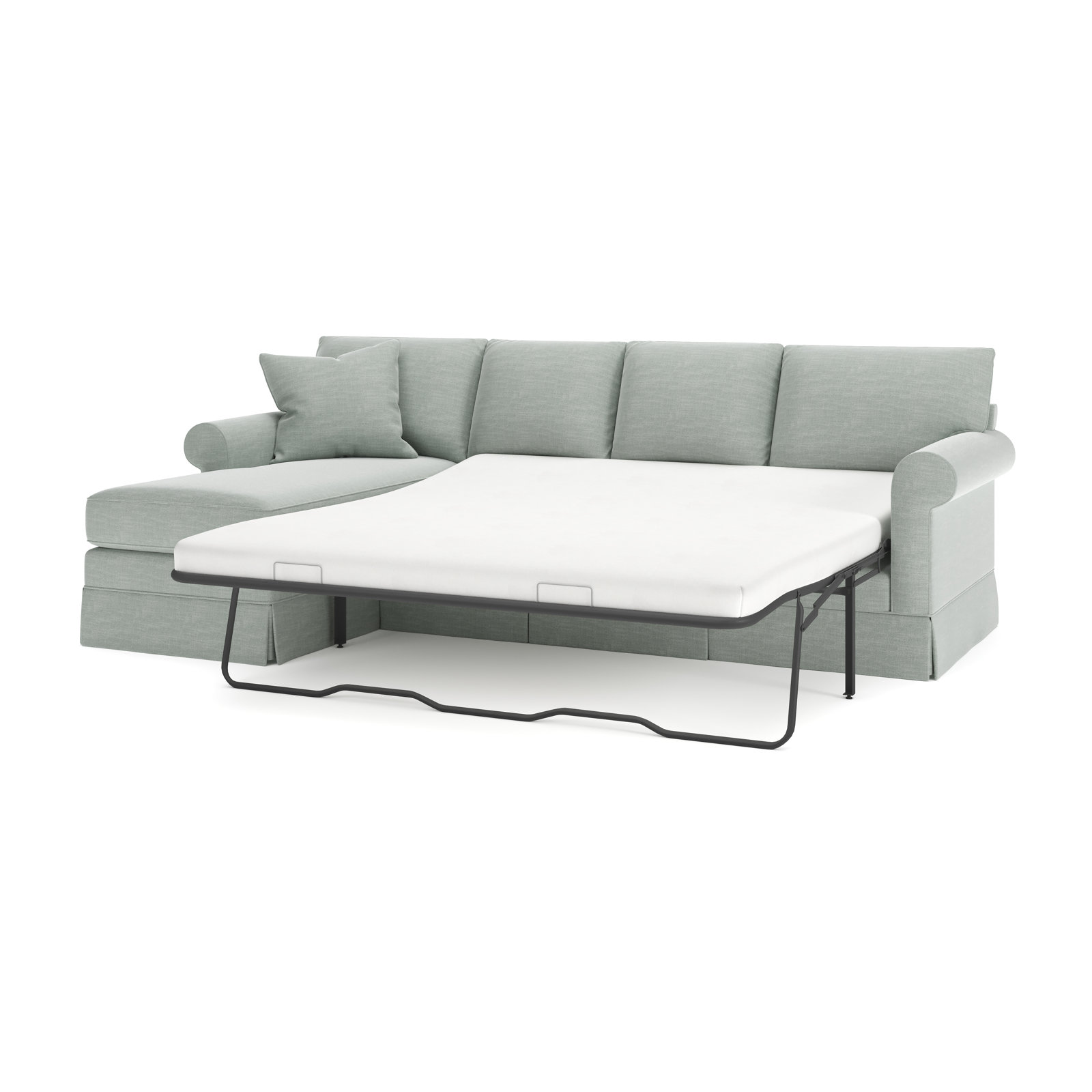 Friedman 2 - Piece Upholstered Sleeper Sectional, Left Hand Facing, Conversation Capri Basketweave