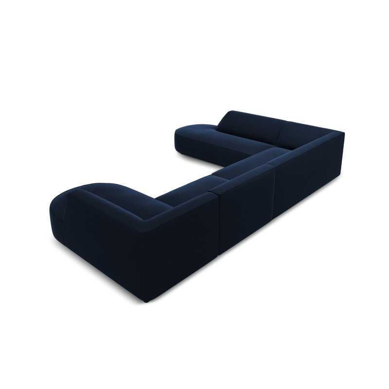 Adoraim 6 Seater Velvet Large Corner Sofa , Left Hand Facing, Royal Blue