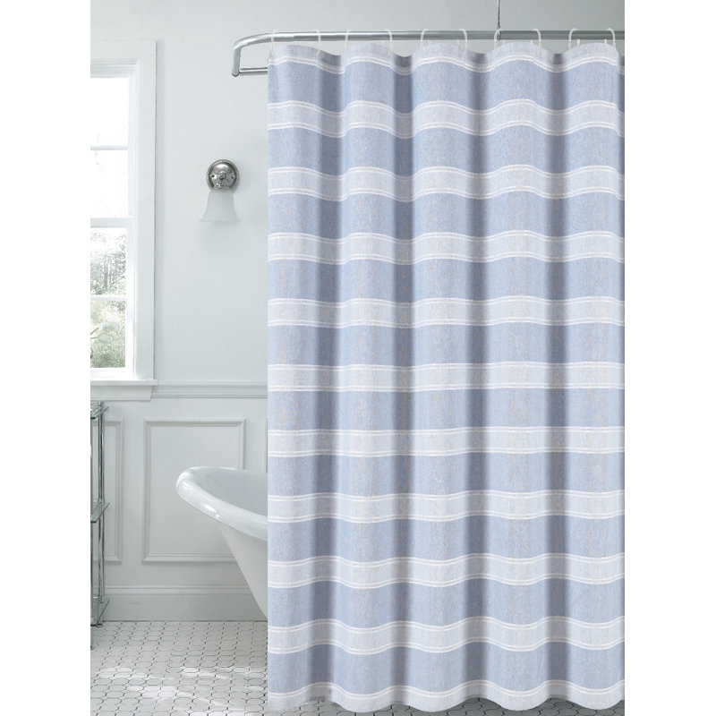 Striped Shower Curtain, Blue, 72"H x 70"W