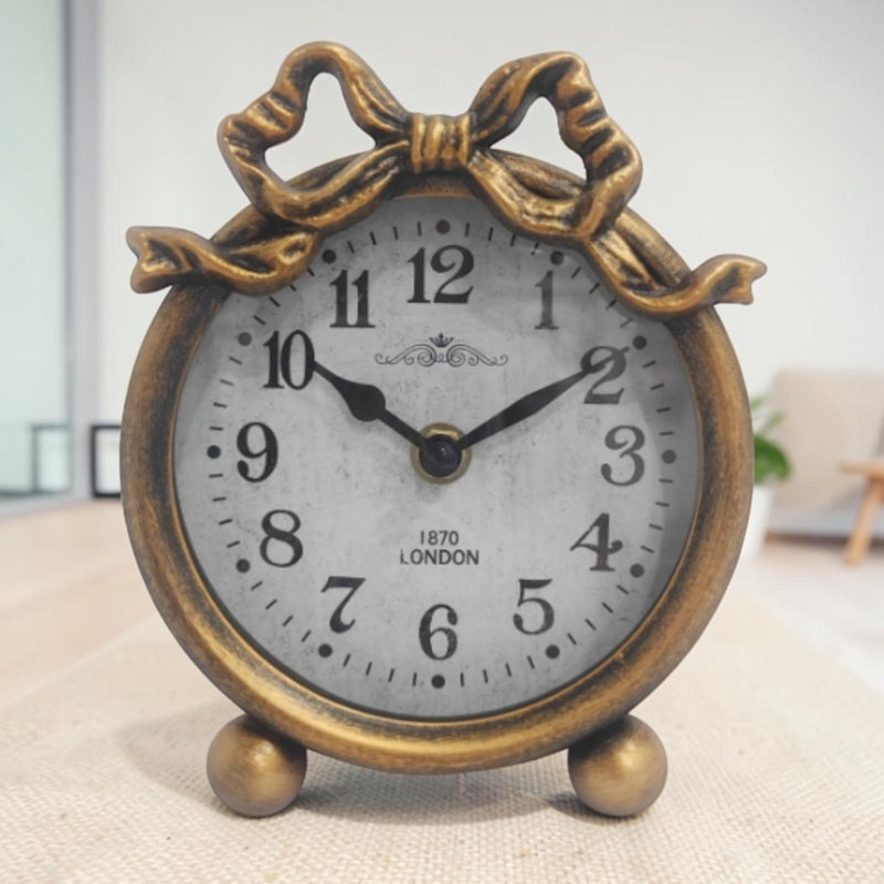 Numerical Steel Quartz movement / Crystal Tabletop Clock in Gold