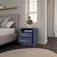 Table de chevet H 19,9 po, 2 tiroirs, 1 tablette, bleu Alby - Chambre