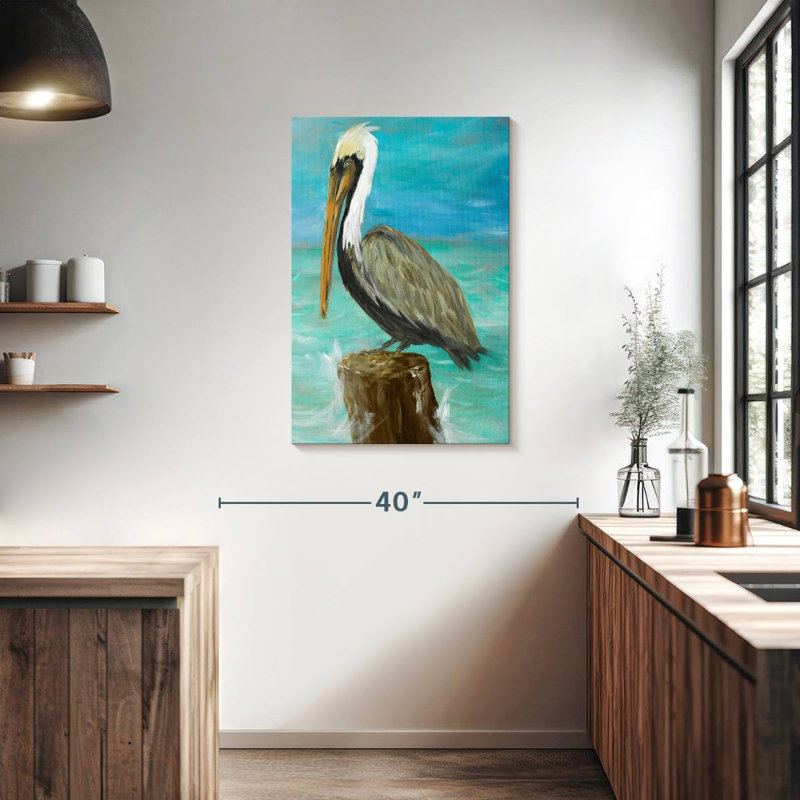 Brampt Single Pelican On Post, 36" H x 24" W