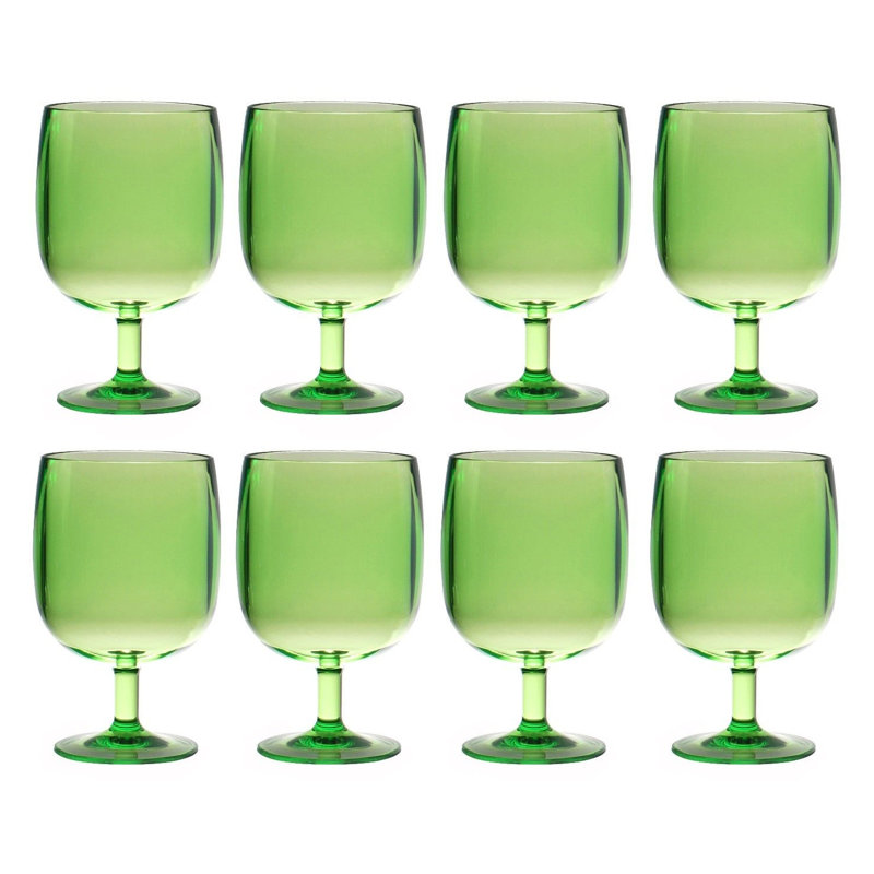 12 oz Verre à pied en acrylique, Vert