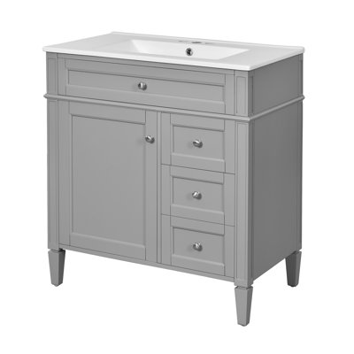 Meuble-lavabo simple 30 po avec comptoir en céramique