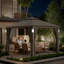 10 pi. L 12 pi. D Pavillon de jardin à double toit souple, double toit ventilé avec lumières DEL, Bluetooth et filet