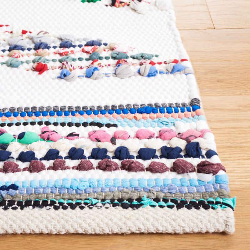 Tapis géométrique à tissage plat Montauk, Rond 6 pi