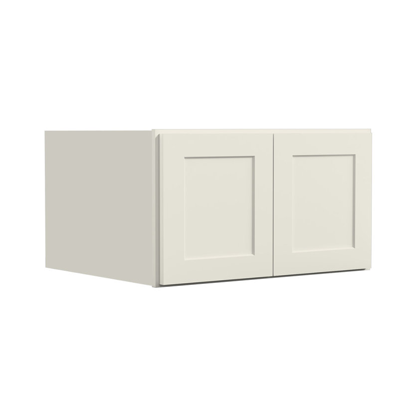 Meuble mural standard HOMEIBRO Cozy Design, 30 po L x 24 po P x 18 po H, en contreplaqué, style Shaker, blanc antique, Crème