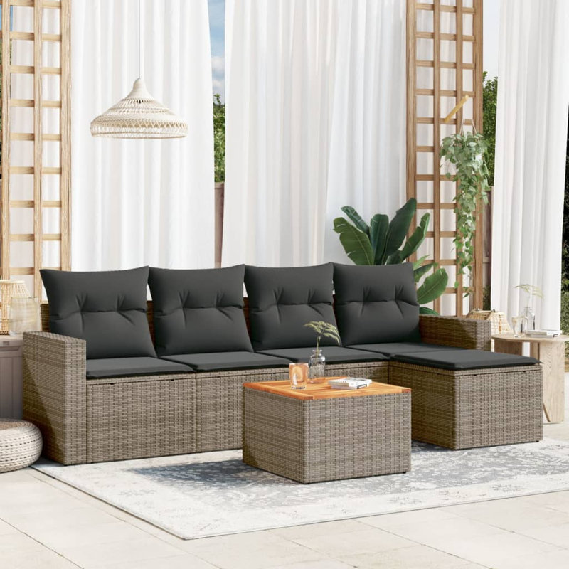 Grand canapé modulaire en rotin PE Vidaxl
