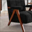 Ensemble de 2 chaises d'appoint de style Mid-Century, fauteuil en forme de nuage avec structure en bois massif, fauteuil en chenille pour salon, chambre à coucher, balcon, noir-1634206727-1634206724