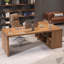 Bureaux en bois massif brun en forme de L-108297790-108297788