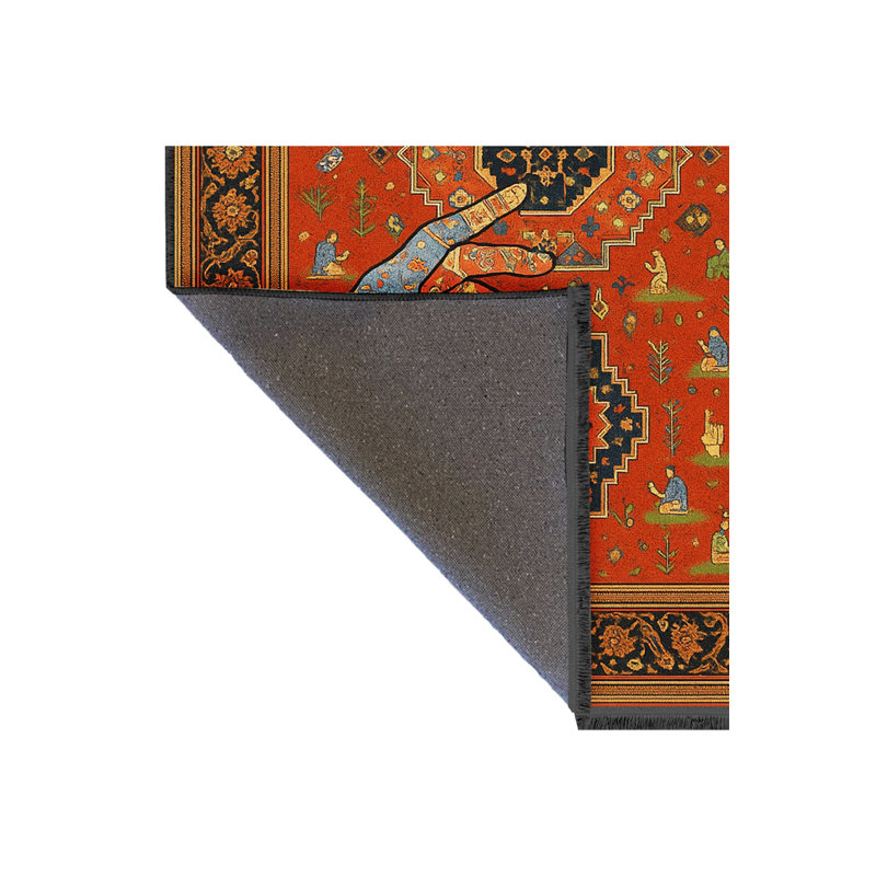 Tapis décoratif tissé rouge Mosso, 6'7" x 9'10"