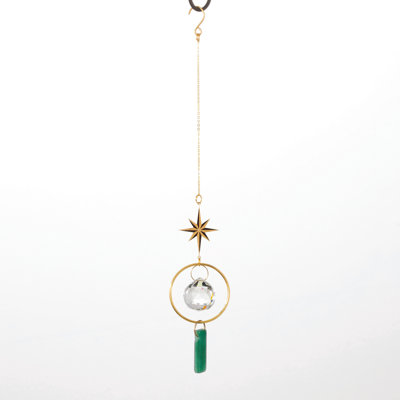 Suncatcher étoile avec pierre verte