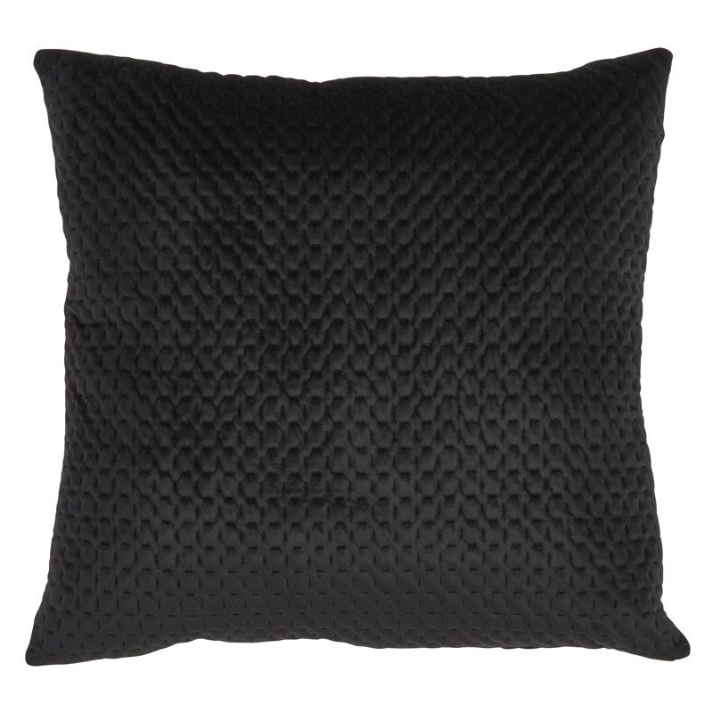 Housse et insert en velours carré, Noir, 18 po x 18 po