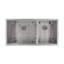 Chamonix Stainless Steel 36" L x 19" W Double Basin Undermount Kitchen Sink with Basket Strainer