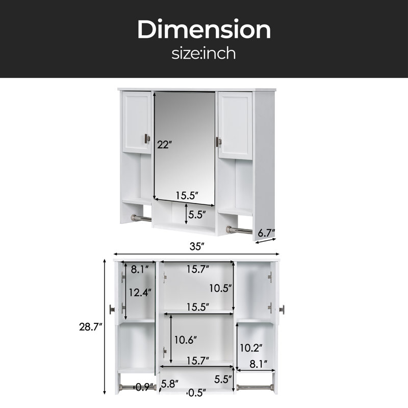 Tharron Bathroom Cabinet, White