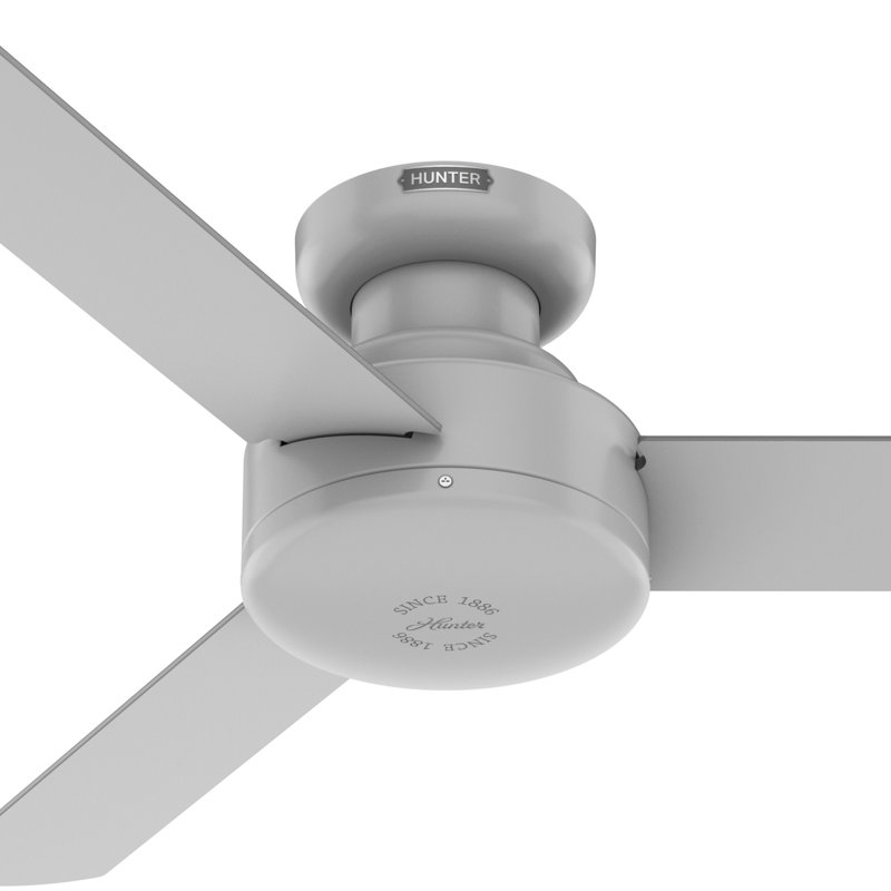 Presto 52" 3 - Blade Modern Low Profile Indoor Ceiling Fan with Wall Control, Dove Gray