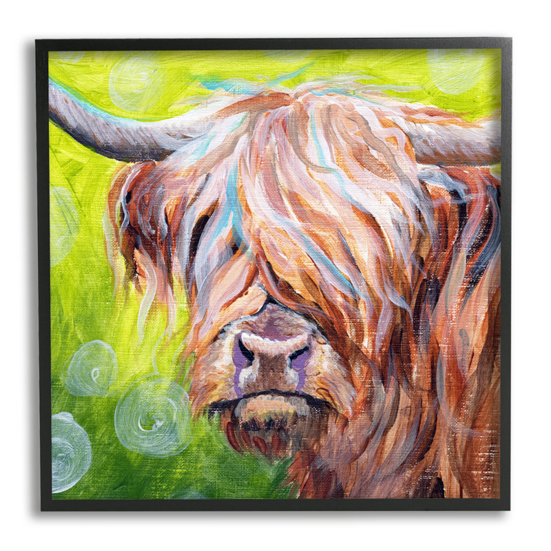 Bétail Vivid Highland par Farmhouse, Giclée encadrée noir minuit, H 12 po x l 12 po x P 1,5 po