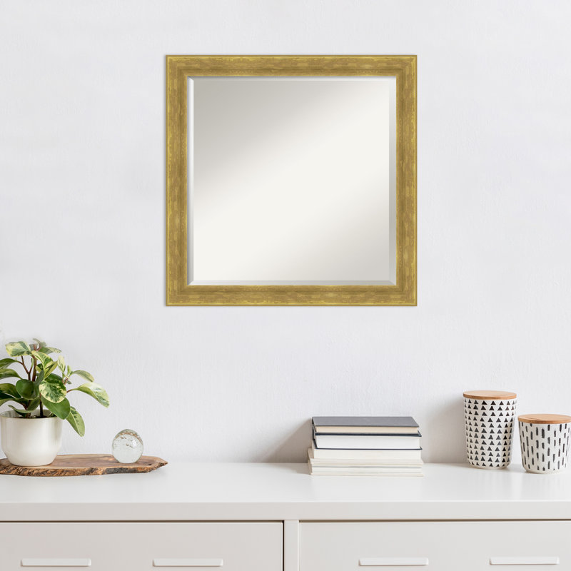 Miroir mural Earmon, Or, 23,25 po x 23,25 po, Carré