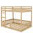Full Over Full Wooden Bunk Bed With A Ladder And Protective Rails-394986011