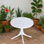 Table ronde moderne en plastique blanc - table de salle à manger intérieure / extérieure de 36 pouces et table basse, table de patio légère en polypropylène toutes saisons pour le jardin, la cour, la cuisine, le camping (blanc)