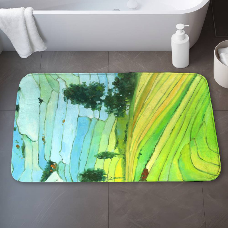 Rice fields of vietnam Bath Mat with Non-Slip Backing - Quick Dry Memory Foam Bathroom Rug - Absorbent - Modern Plush Spa-Style - Machine Washable