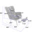Chaise berçante à dossier avec repose-pieds réglable l 27,6 po x l 27,6 po x H 38,8 po-517431572