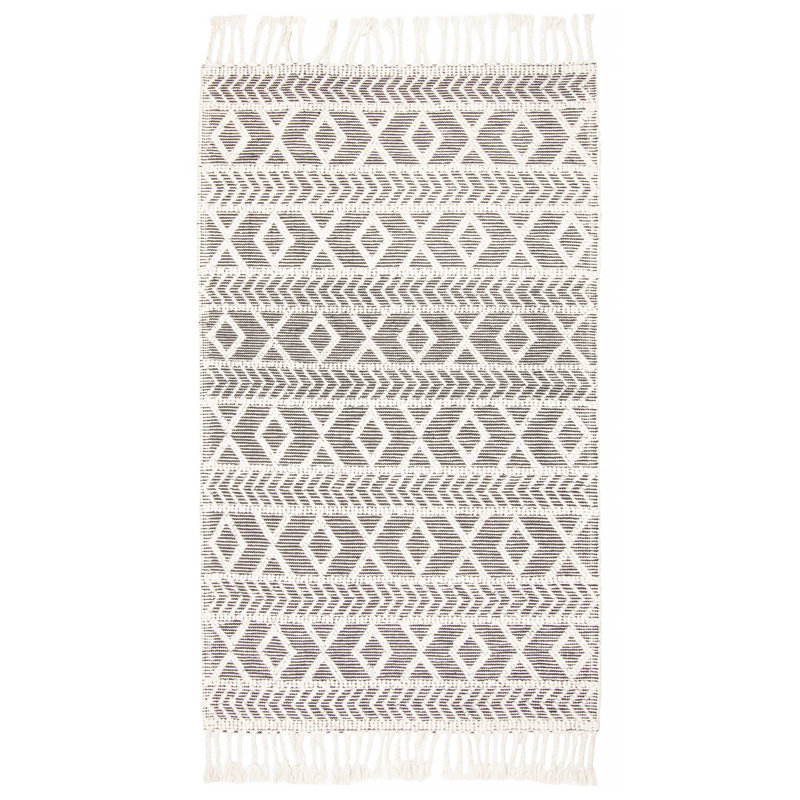 Tapis gris nouvel âge en laine 4 pi 11 po x 8 pi 3 po Brandenn