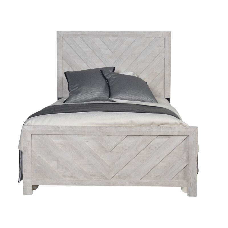 Lit de style moderne en bois naturel, Double