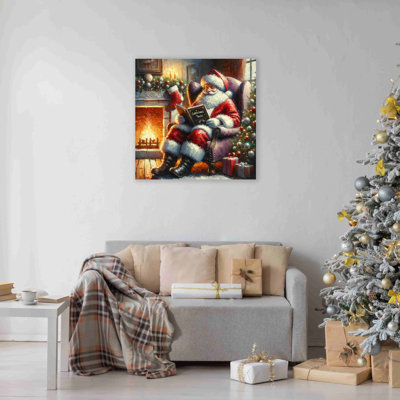 Cozy Hearthside Stories: Santa's Christmas Tales - Impression sur toile tendue