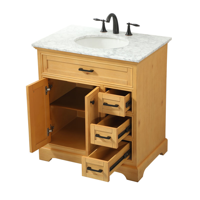 Ensemble de meuble-lavabo simple 32 po Hermes, Bois naturel