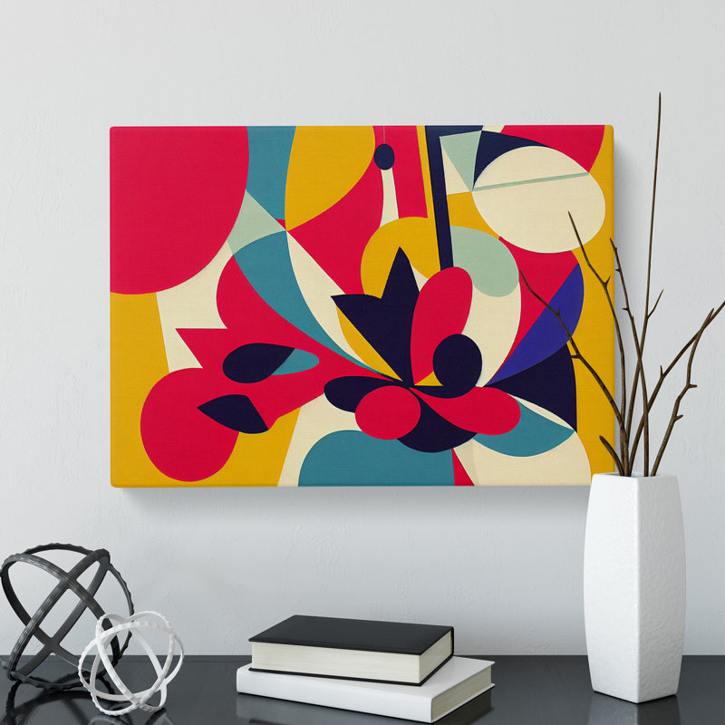 Lovable Abstract Flowers - Wrapped Canvas, 50cm H x 76cm W x 3cm D