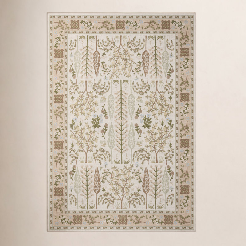 Rifle Paper Co. x Loloi Canopy Cream Area Rug, Rectangle 7'6" x 9'6"