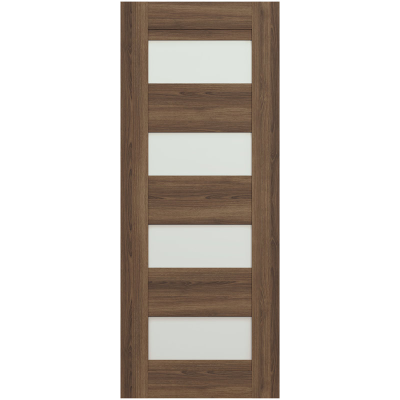 Dalle de porte standard en bois manufacturé et en verre Avon 07 à 08, 27,75 po x 79,37 po, Pacane