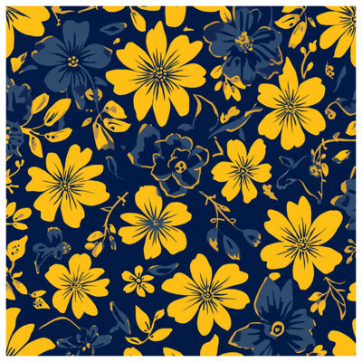 Yellow Blue Floral Quilted Bedspread All Sizes