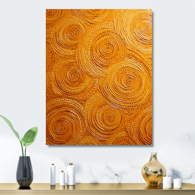 «Abstract Orange Swirl Collages VI», art mural abstrait en métal