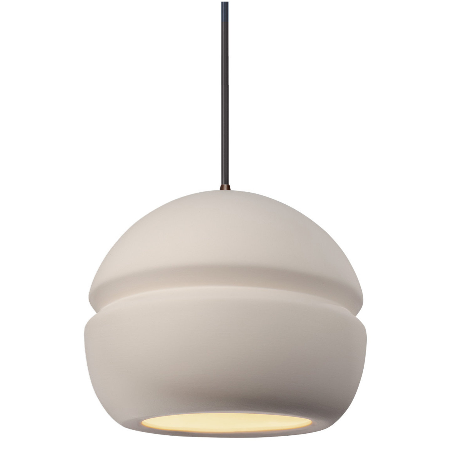 Logan Dimmable Globe Single Light Pendant, Antique Brass, Bisque