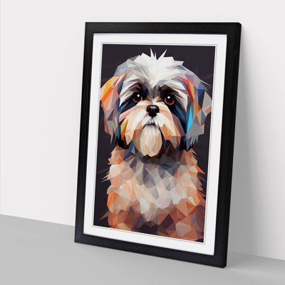 Shih Tzu Geometric - Framed Print