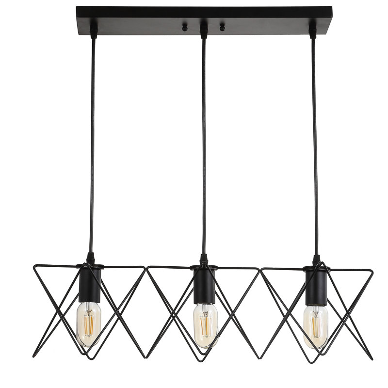 Luminaire suspendu linéaire à 3 lumières pour îlot de cuisine Hemenway