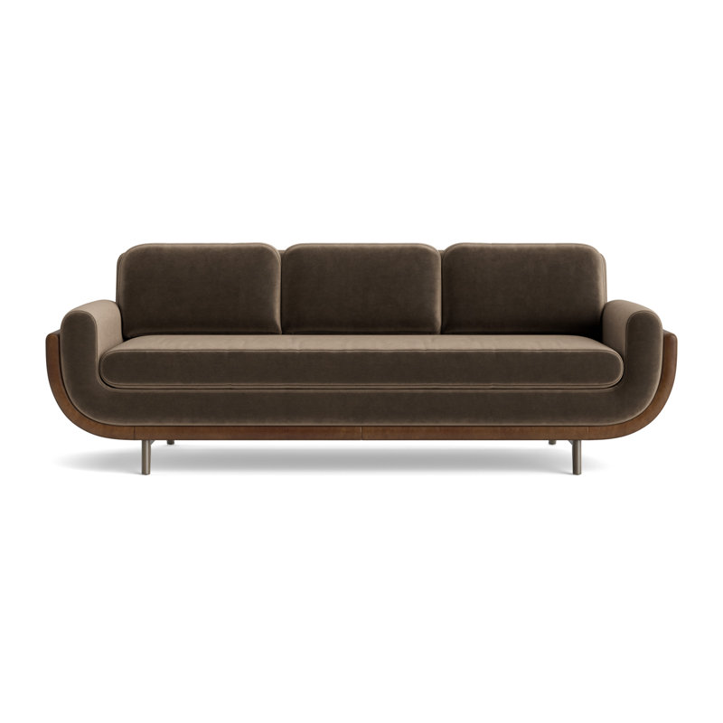 Regatta 90 Sofa, Performance Velvet - Otter/Bedford - Tobacco, Driftwood