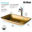 Lavabo de salle de bain vasque rectangulaire en verre avec robinet-35841305-35982051