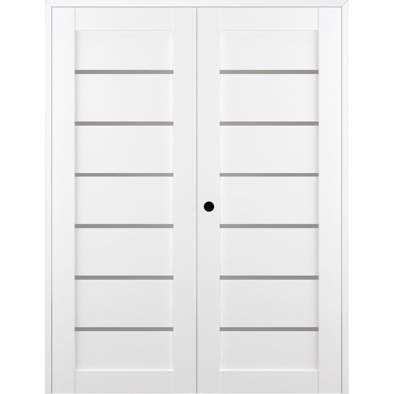 Porte française Alba, 59,5 po x 79,37 po, Blanc noble, Réversible